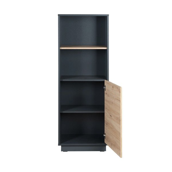 Libreria per bambini in rovere decorato in colore antracite-naturale 55x150 cm Lenn - Roba-image-2