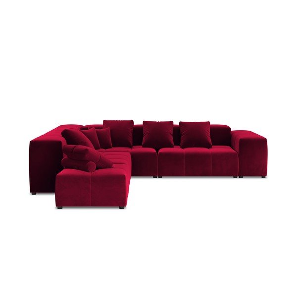 Divano angolare in velluto rosso (variabile) Rome Velvet - Cosmopolitan Design-image-3