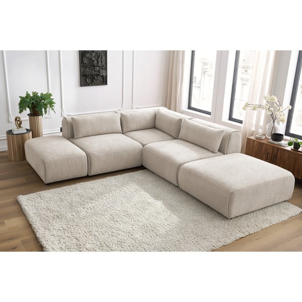 Divano angolare beige (variabile) Jeanne - Bobochic Paris-image-1