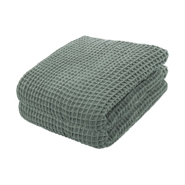 Copriletto leggero in cotone verde, 250 x 260 cm - Tiseco Home Studio
