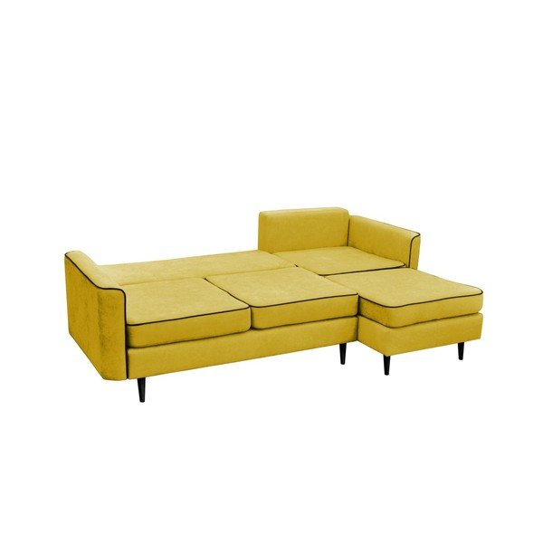 Divano letto giallo con gambe nere Libellula, angolo destro - Mazzini Sofas-image-2