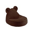 Pouf a sacco per bambini marrone scuro con rivestimento in bouclé Warm Hazel – Wigiwama