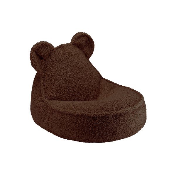 Pouf a sacco per bambini marrone scuro con rivestimento in bouclé Warm Hazel – Wigiwama