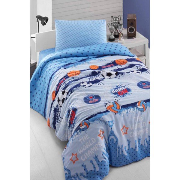 Povlečení na jednolůžko s prostěradlem Pure Cotton Teen, 160 x 220 cm