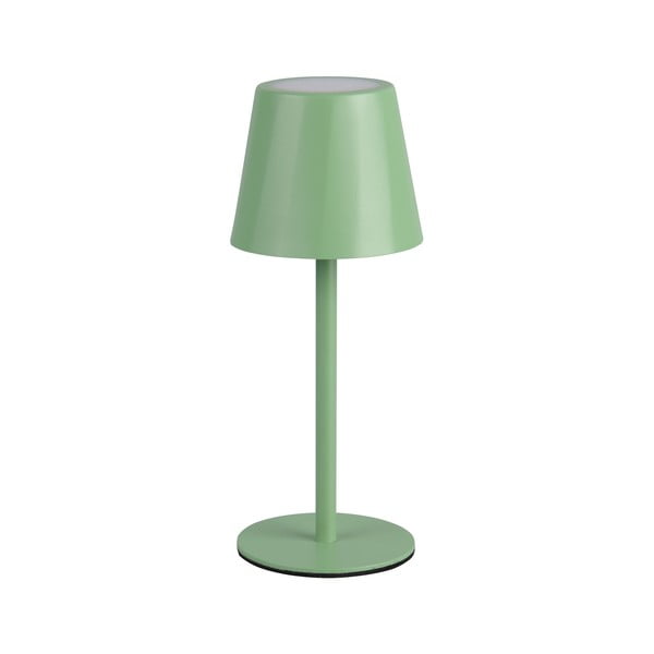 Lampada da tavolo LED verde chiaro con paralume in metallo (altezza totale 21 cm) Diaz – Trio