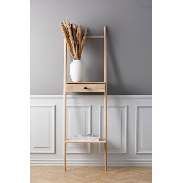Scaffale in legno di quercia di colore naturale 30x170 cm Ebern - Villa Collection-image-1