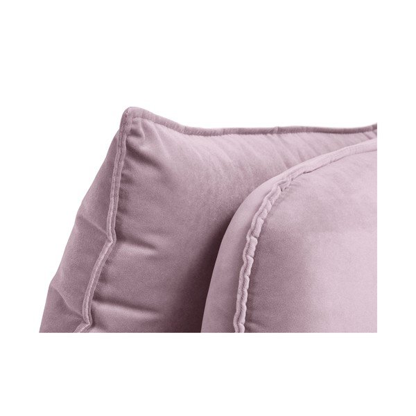 Poltrona lounge in velluto rosa chiaro con gambe nere, angolo destro Lento - Kooko Home-image-3