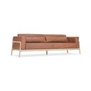Divano in pelle di bufalo marrone cognac con struttura in rovere massiccio , 240 cm Fawn - Gazzda