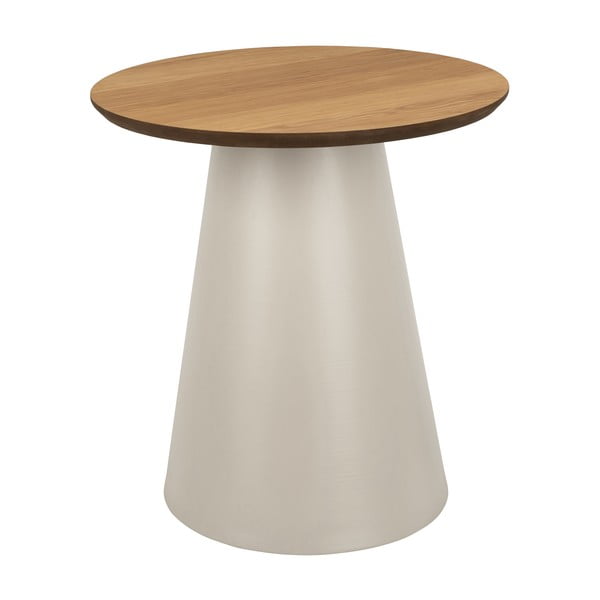 Tavolino rotondo con piano effetto rovere color crema e naturale ø 45 cm Soli - Actona