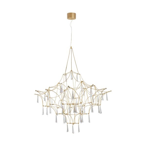 Lampadario LED dorato in metallo ø 80 cm Goro – Nova Luce