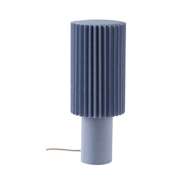 Lampada da tavolo blu in lino (altezza totale 45 cm) Harriet – Jotex
