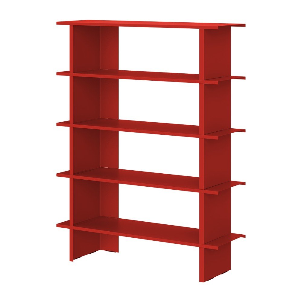 Libreria rossa in metallo 120x156x37 cm Hes – noo.ma | Librerie
