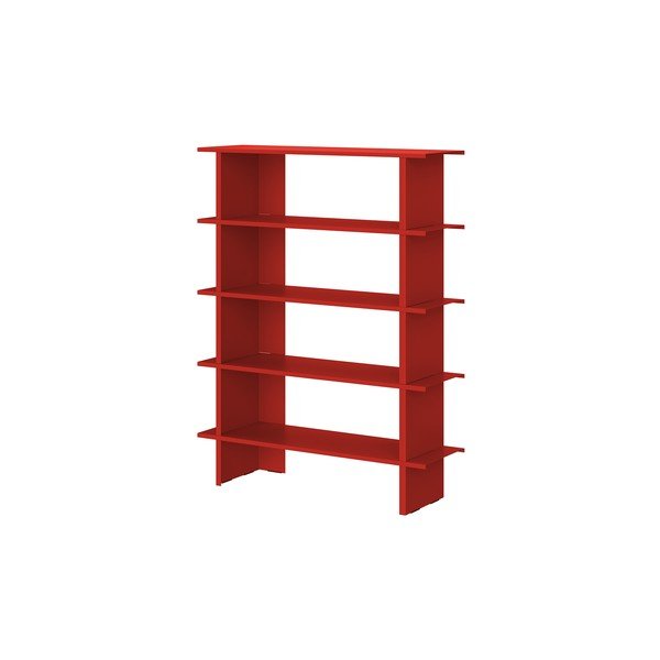 Libreria rossa in metallo 120x156x37 cm Hes – noo.ma