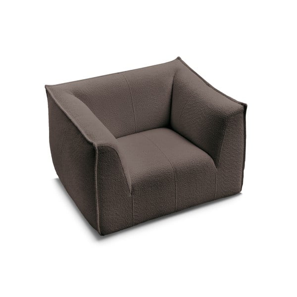 Poltrona marrone con rivestimento in bouclé Giorgia – Bobochic Paris-image-4