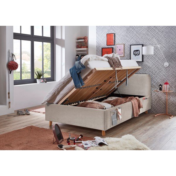 Letto da bambini beige con contenitore con rete inclusa 140x200 cm Cosy – Meise Möbel-image-2