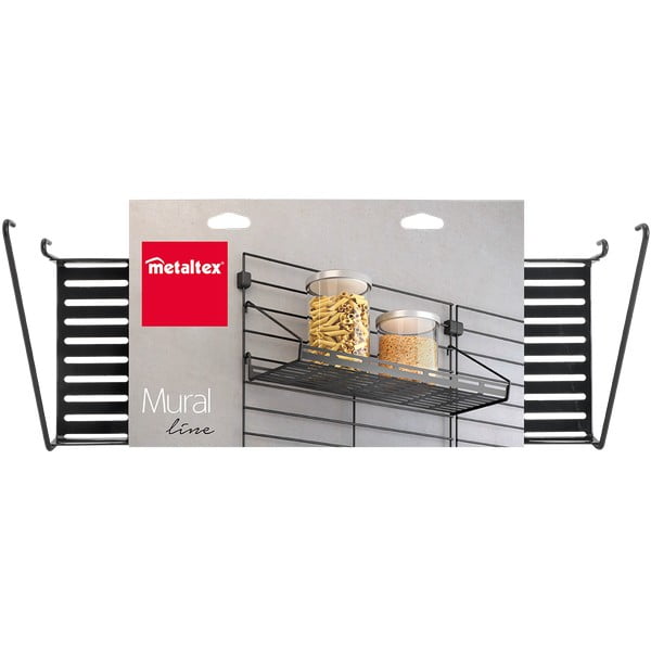 Componente in metallo nero - ripiano 43x15 cm Mural - Metaltex-image-2