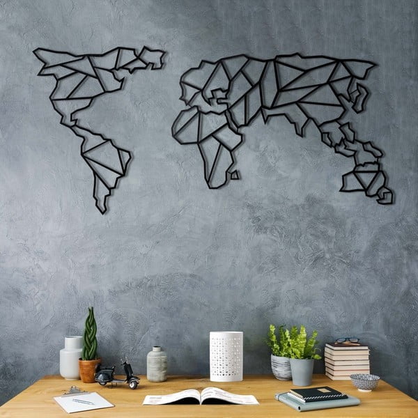 Decorazione murale in metallo Mappa, 60 x 130 cm - Bystag-image-2