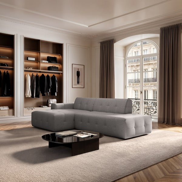 Divano angolare grigio (con penisola a sinistra e chaise lounge) Tuil – Rodier-image-1