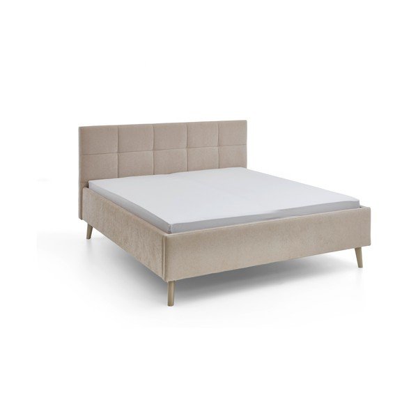 Letto matrimoniale imbottito beige rete non inclusa 180x200 cm Nova – Meise Möbel-image-4