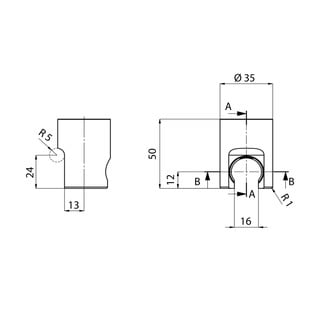 Parte in ottone bianco per soffione doccia ø 3,5 cm - Sapho
