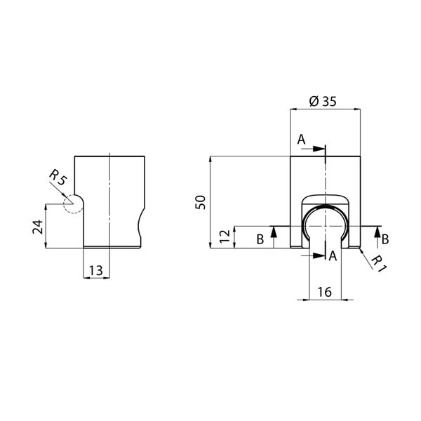 Parte in ottone per soffione doccia colore oro ø 3,5 cm - Sapho-image-1