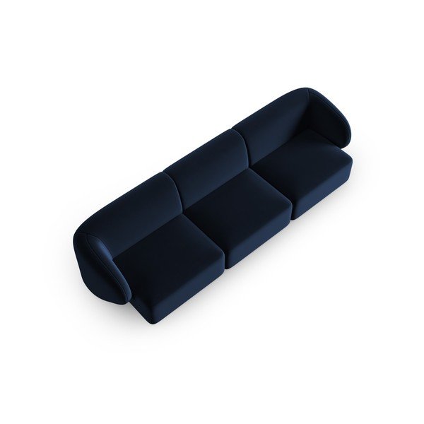 Divano blu con rivestimento in velluto 266 cm Paolo – Milo Casa-image-1