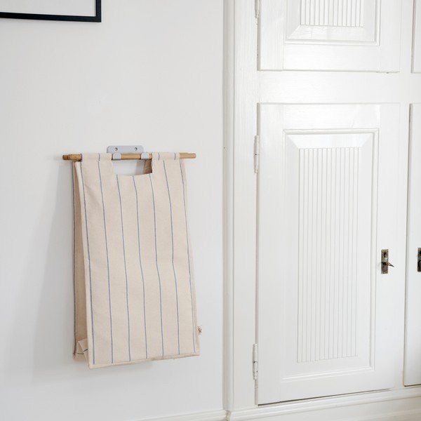 Cesta per il bucato da parete beige in tessuto BagUp – ReCollector-image-3
