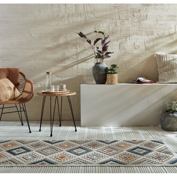Passatoia da esterno color crema 80x230 cm Zion Natural - Flair Rugs-image-1