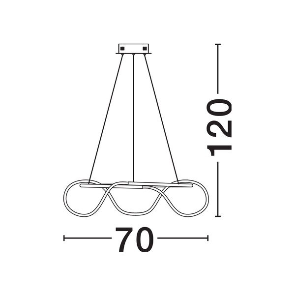 Lampadario LED dorato in alluminio con paralume in vetro acrilico con intensità regolabile ø 70 cm Tiriac – Nova Luce-image-4