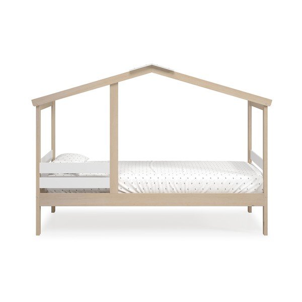 Letto bianco/naturale in pino 90x190 cm Angel - Marckeric-image-2