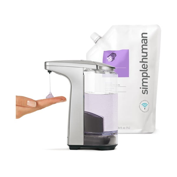 Dispenser automatico di sapone in metallo grigio 237 ml - simplehuman-image-4