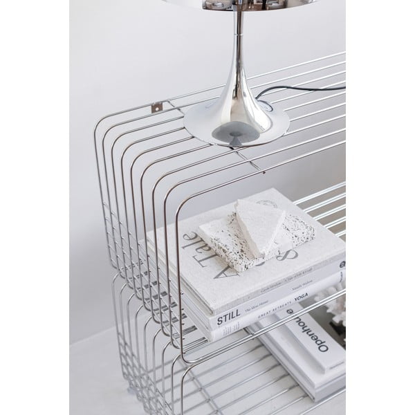 Libreria da parete color argento lucido in metallo 70x30 cm Wire – Mette Ditmer Denmark-image-3