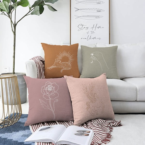 Set di 4 federe lucide Unicorno, 55 x 55 cm - Minimalist Cushion Covers