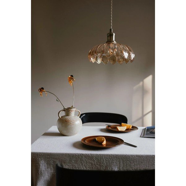 Lampadario color ottone e color ambra con paralume in vetro ø 25,5 cm Kurage – Markslöjd-image-1