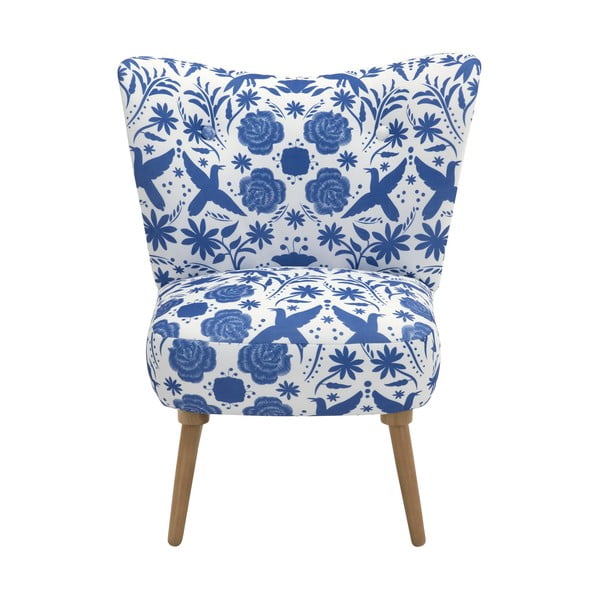 Poltrona a fiori bianchi e blu Jack - Max Winzer-image-2