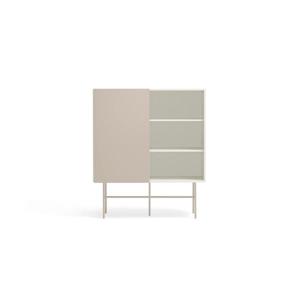 Cassettiera beige/color crema con porte scorrevoli 120x140x45 cm Nube – Teulat-image-4