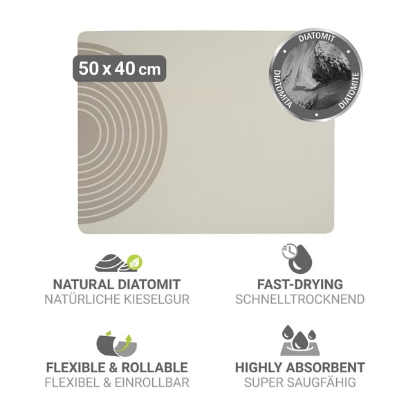 Tappetino scolapiatti beige in gomma 50x40 cm Dima – Wenko-image-3