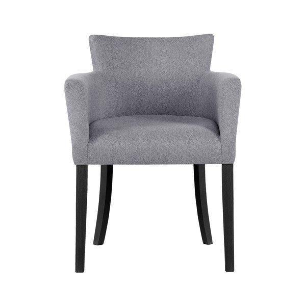 Sedia grigia con gambe in faggio nero Santal - Ted Lapidus Maison-image-1