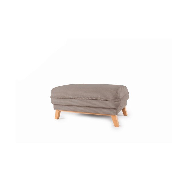 Poggiapiedi grigio tortora con rivestimento in velluto a coste Tori – Bonami Selection-image-1