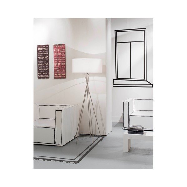 Lampada a stelo grigia con paralume crema chiaro Lima - Citylights-image-1