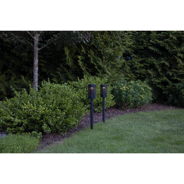 Luce solare a LED in acciaio inox nero, altezza 46 cm Blace - Star Trading-image-3