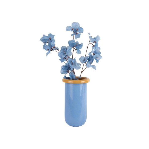 Vaso blu in vetro (altezza totale 25 cm) Plegado  – PT LIVING-image-3