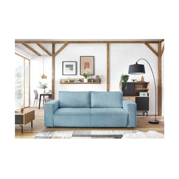 Divano color menta allungabile/con contenitore con rivestimento in velluto a coste 245 cm Nihad – Bobochic Paris-image-1