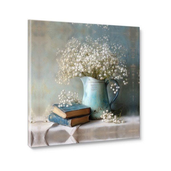 Dipinto stampato dipinto su tela 32x32 cm Gypsophila – Styler-image-3