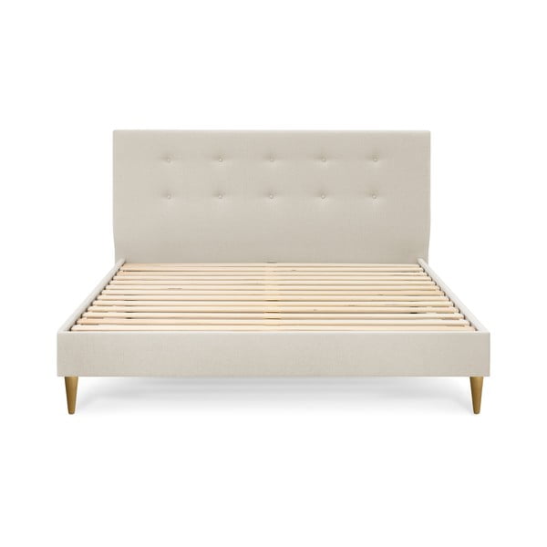 Letto matrimoniale imbottito beige con griglia 180x200 cm Rory - Bobochic Paris-image-2