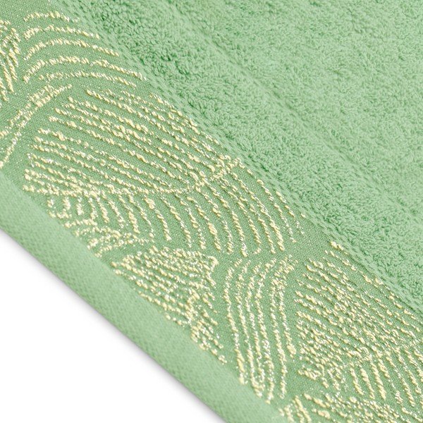 Set di asciugamani per viso e corpo tipo terry verde chiaro in cotone 3 pz Bellis – Restilo-image-2