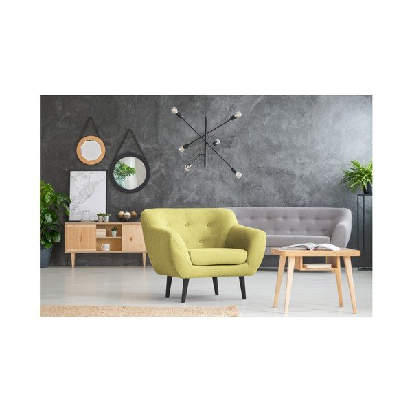 Poltrona gialla con gambe marroni Piemonte - Mazzini Sofas-image-4
