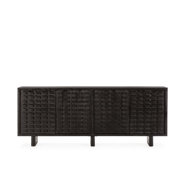 Cassettiera nera in mango massiccio 200x80x40 cm Inaya – MOME