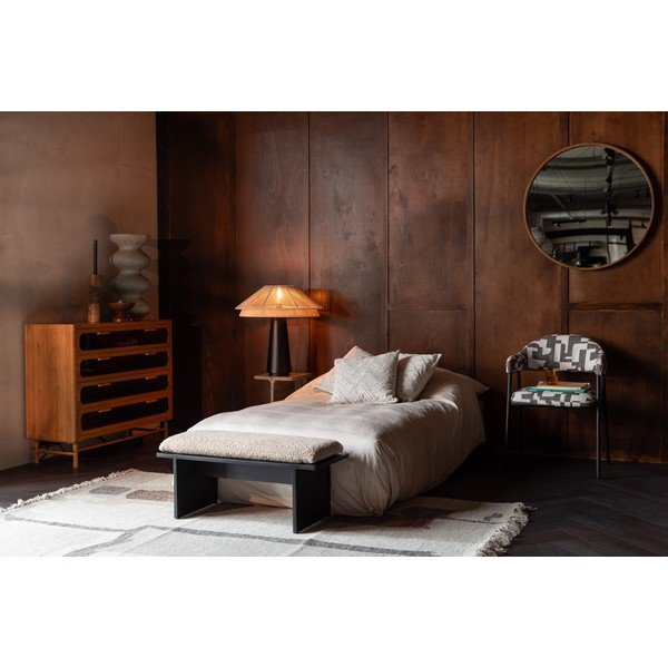 Panchina beige con rivestimento in bouclé Shiho – Dutchbone-image-3