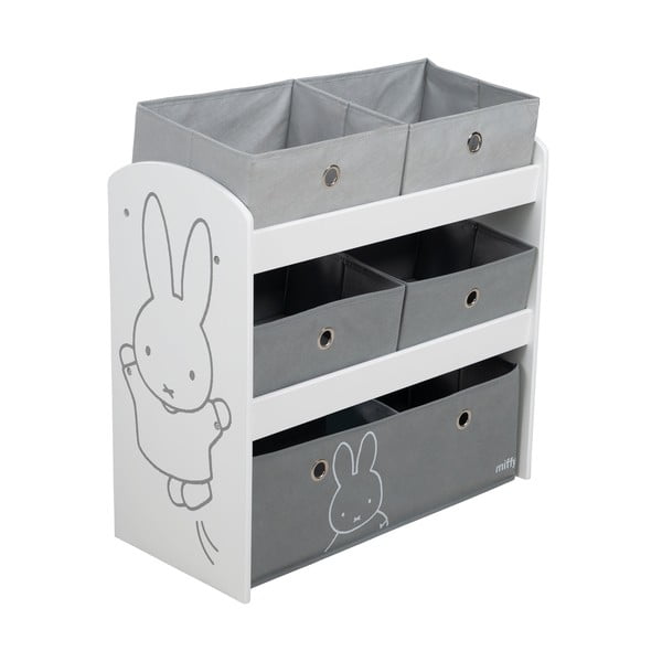 Organizer per giochi da bambino bianco/grigio 63,5x29,5x60 cm Miffy – Roba